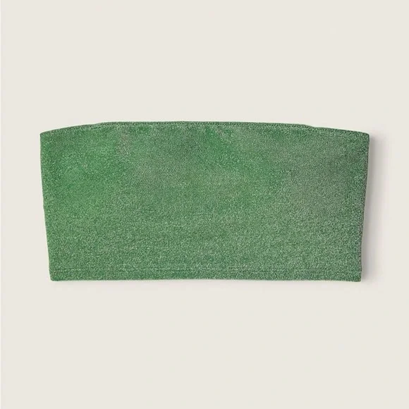 Sparkle Green Shimmer Bandeau Bikini Top halter size XL swim - Picture 6 of 13